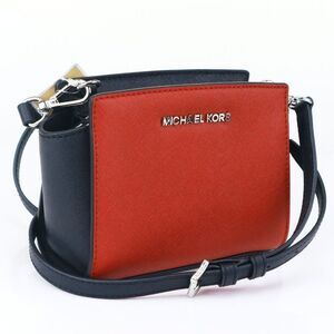 NWT Michael Kors Selma Mini Colorblock Messenger Bag Red Scarlet Black